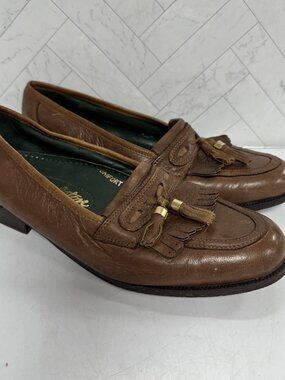 Vintage Nettleton Mens Brown Dress Shoes Oxfords Tassles Size 9 w